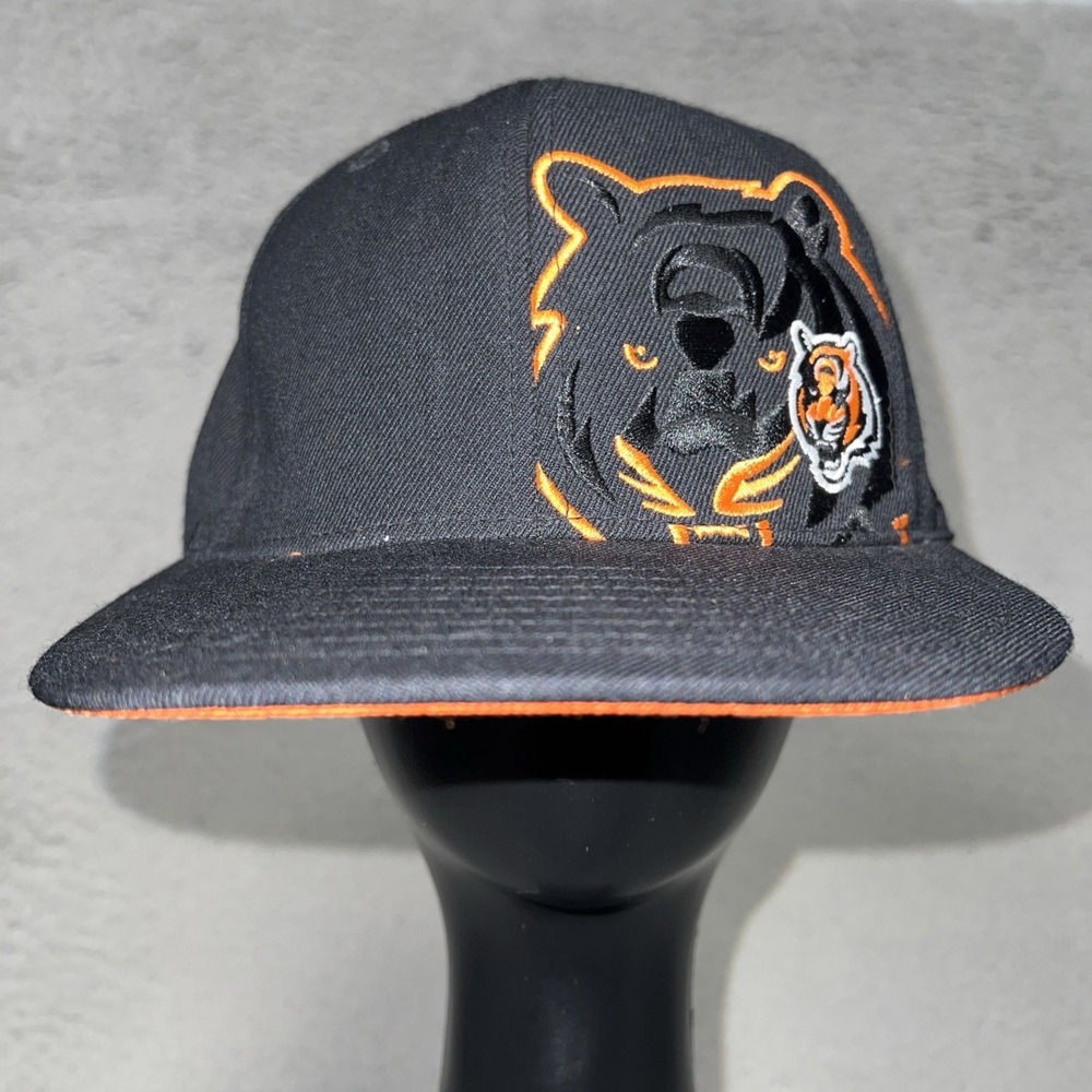 VTG Reebok Cincinnati Bengals Hat Cap Sz 7½ 100% Wool Embroidered Tiger Head NFL